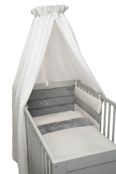Sternchen Bett Set - 3 tlg grau